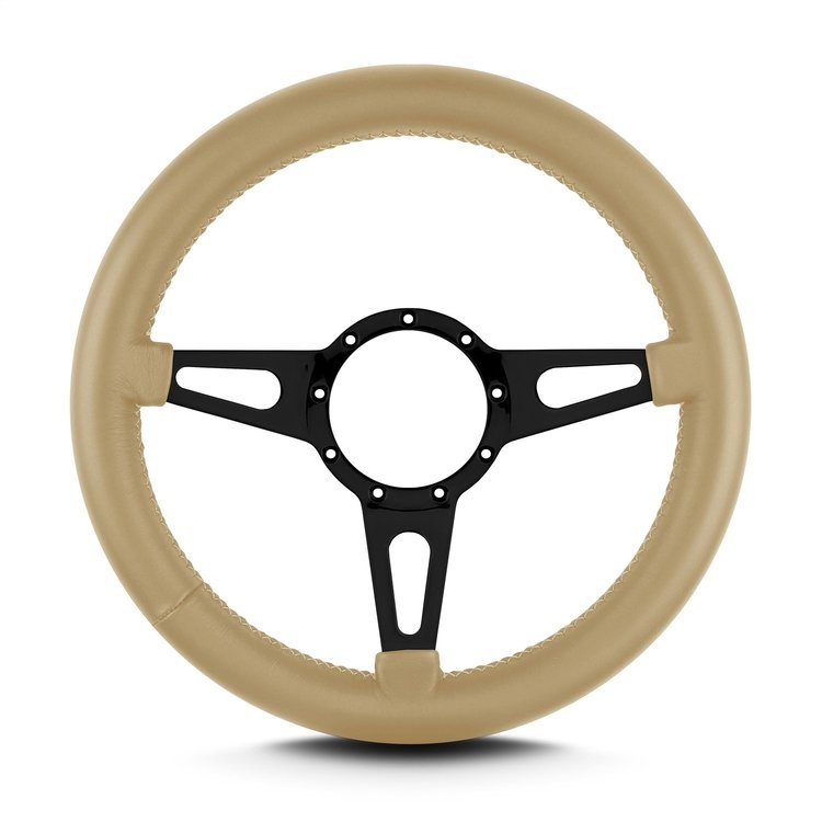 85509 Mark 4 Supreme Steering Wheel, Tan, Black Spokes, 14 in. Thick Grip