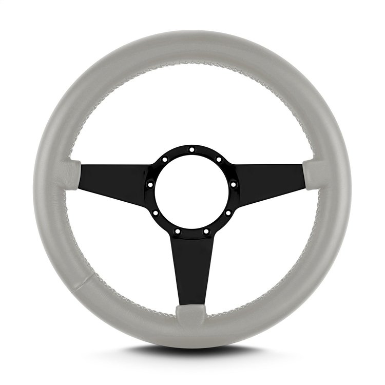 86507 Mark 4 Standard Steering Wheel, Light Grey, Black Spokes, 14 in. Thick Grip