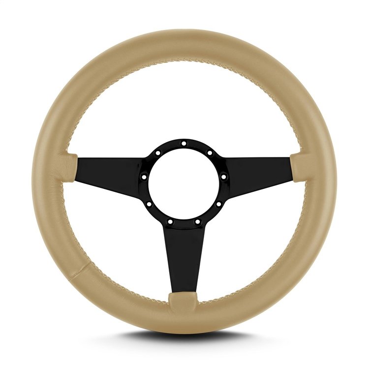 86509 Mark 4 Standard Steering Wheel, Tan, Black Spokes, 14 in. Thick Grip
