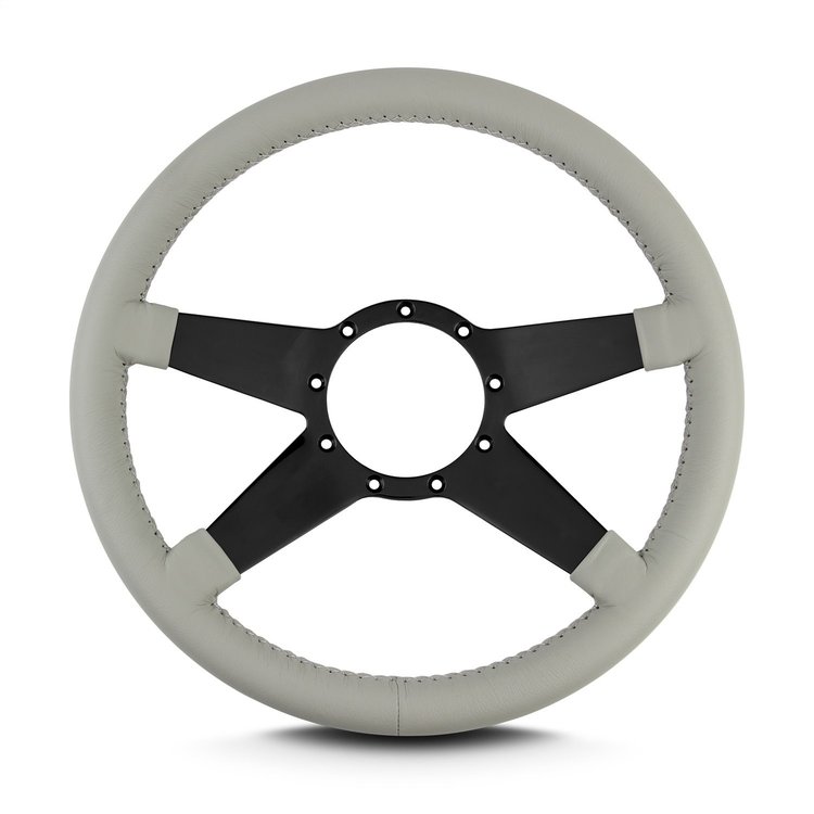 91107 Mark 9 Standard Steering Wheel, Light Grey, Black Spokes, 14 in. Standard Grip
