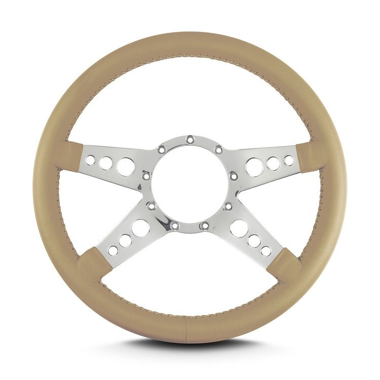 92209 Mark 9 GT Steering Wheel, Tan, Polished Spokes, 14 in. Standard Grip