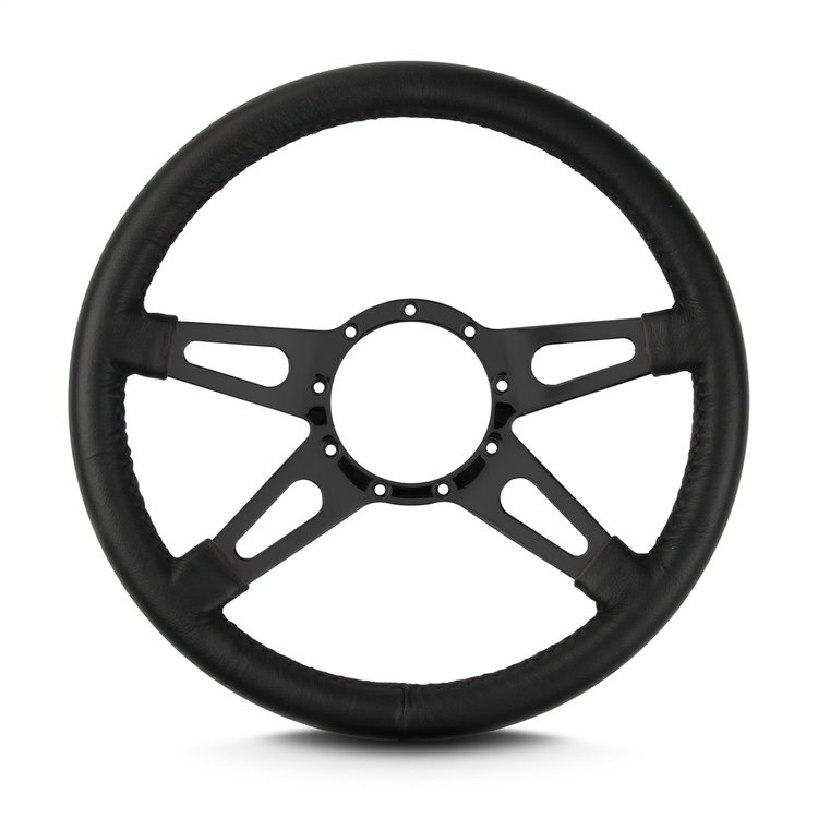 94101 Mark 9 Supreme Steering Wheel, Black, Black Spokes, 14 in. Standard Grip