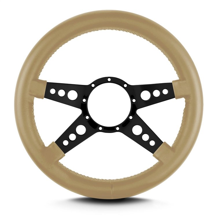 94909 Mark 9 GT Steering Wheel, Tan, Black Spokes, 14 in. Thick Grip