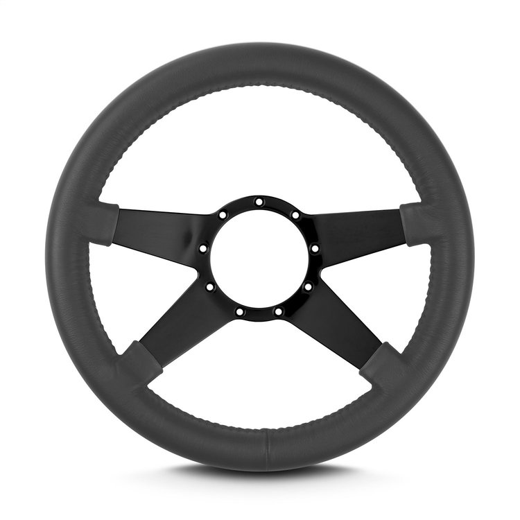 95006 Mark 9 Standard Steering Wheel, Dark Grey, Black Spokes, 14 in. Thick Grip