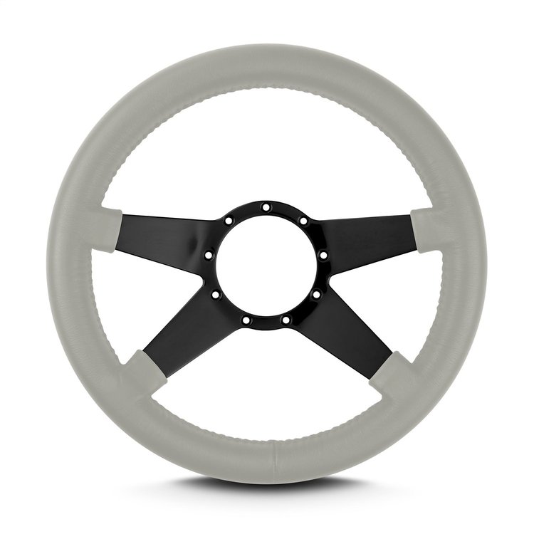 95007 Mark 9 Standard Steering Wheel, Light Grey, Black Spokes, 14 in. Thick Grip