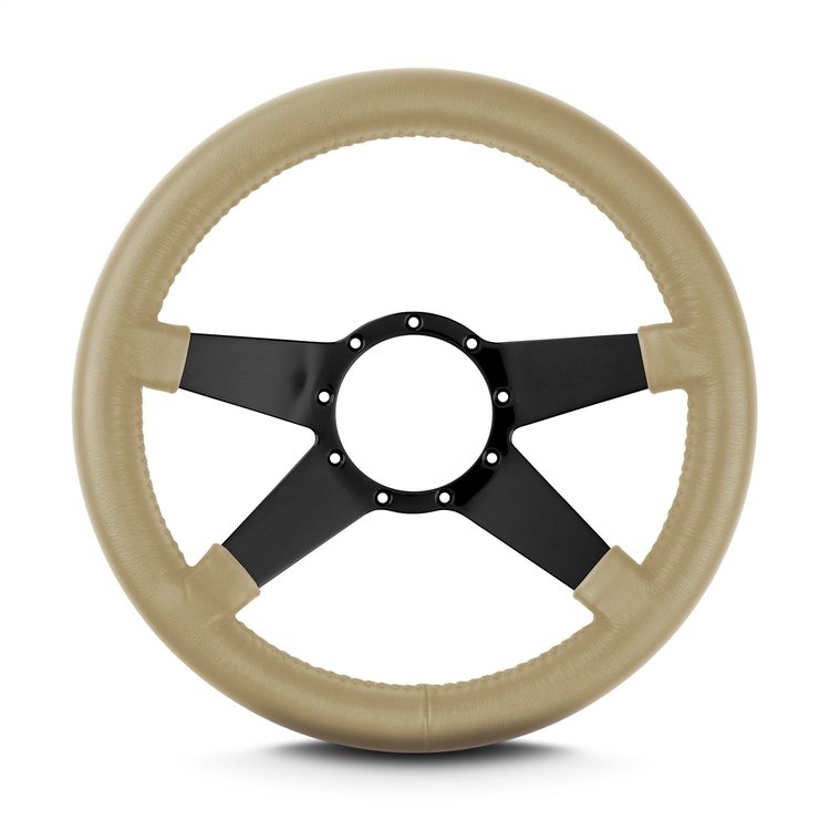 95009 Mark 9 Standard Steering Wheel, Tan, Black Spokes, 14 in. Thick Grip