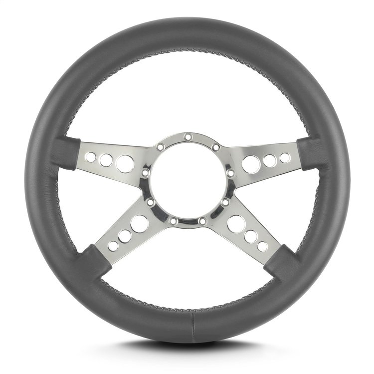 95206 Mark 9 GT Steering Wheel, Dark Grey, Polished Spokes, 14 in. Thick Grip