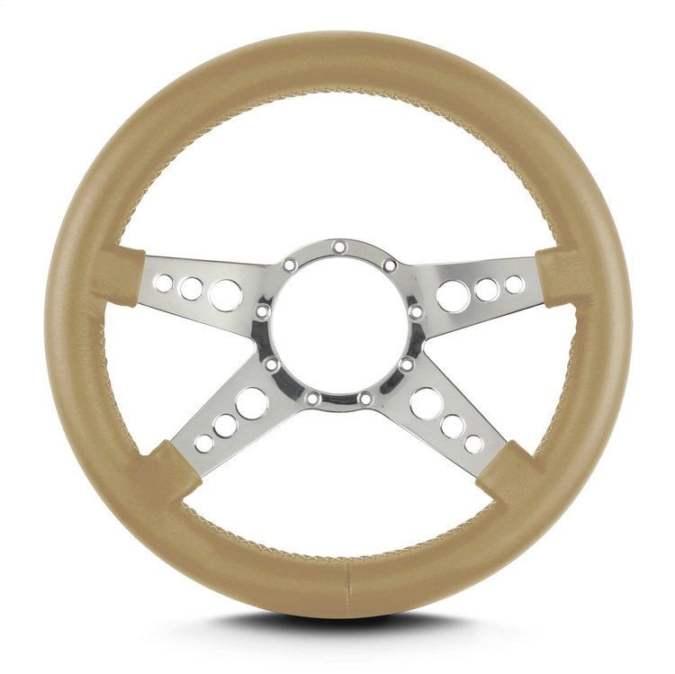 95209 Mark 9 GT Steering Wheel, Tan, Polished Spokes, 14 in. Thick Grip