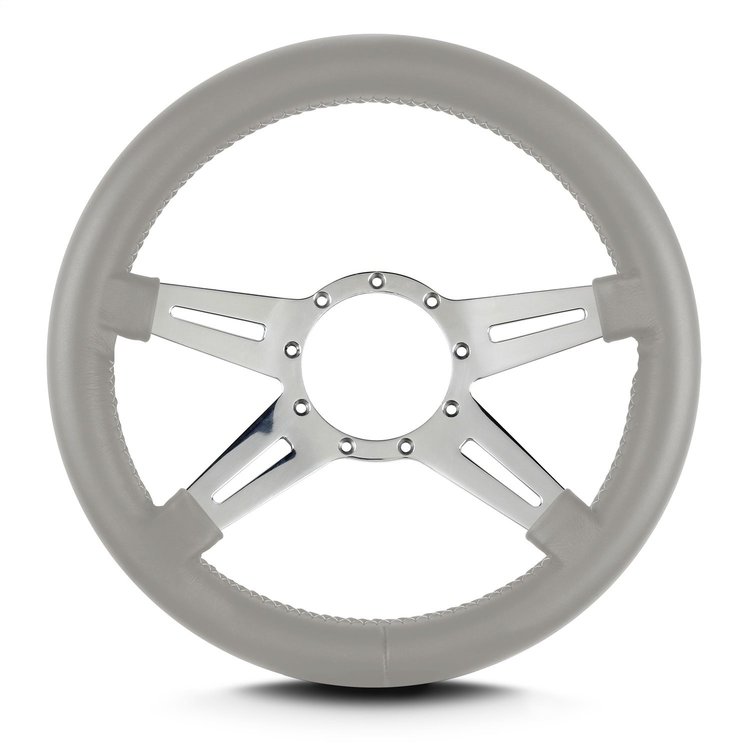 95307 Mark 9 Elegante Steering Wheel, Light Grey, Polished Spokes, 14 in. Thick Grip