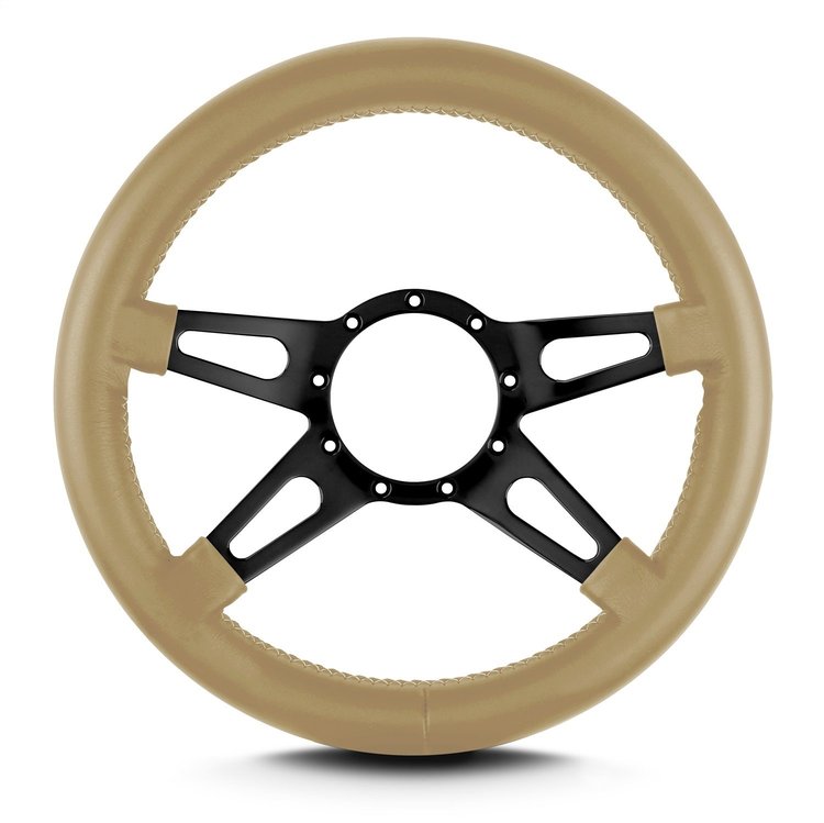 95509 Mark 9 Supreme Steering Wheel, Tan, Black Spokes, 14 in. Thick Grip