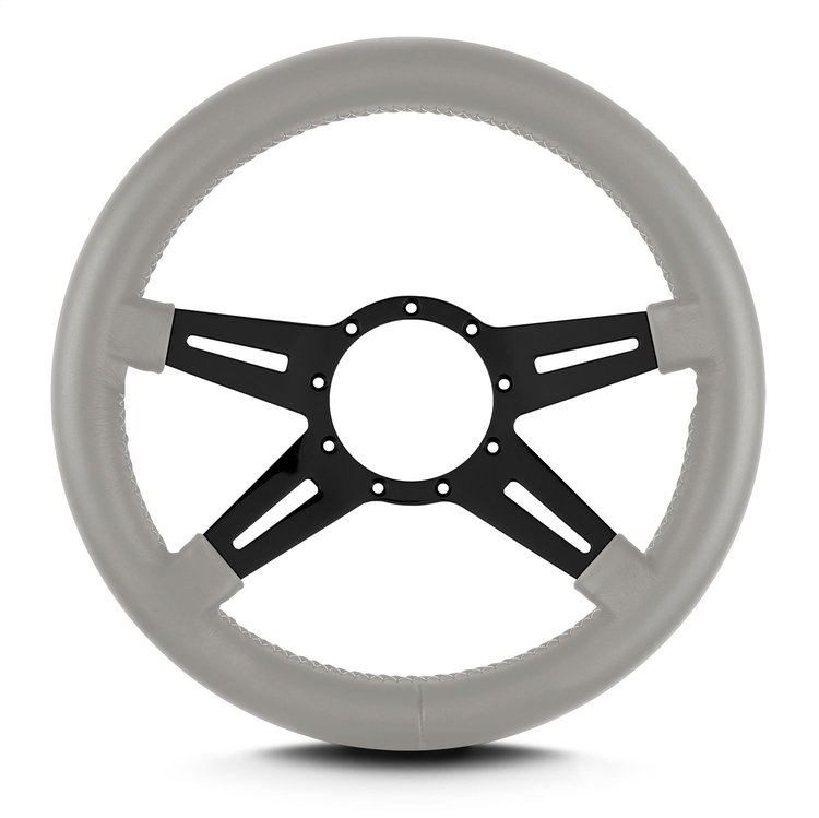 95607 Mark 9 Elegante Steering Wheel, Light Grey, Black Spokes, 14 in. Thick Grip