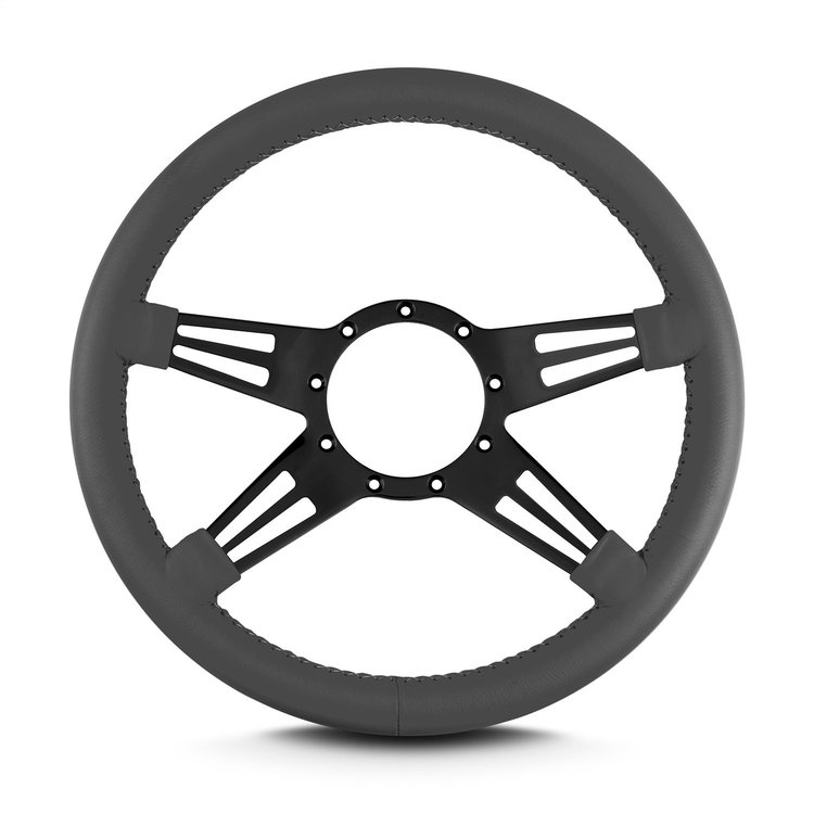 96106 Mark 9 Double Slot Steering Wheel, Dark Grey, Black Spokes, 14 in. Standard Grip