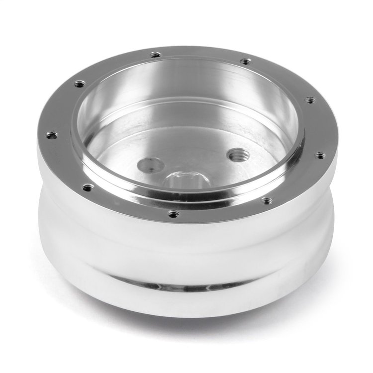B-22406 Steering Wheel Hub Adapter, Fits w/82-84 Ford w/o Airbag/Contact Ring, 9-Bolt, Polished Billet Aluminum
