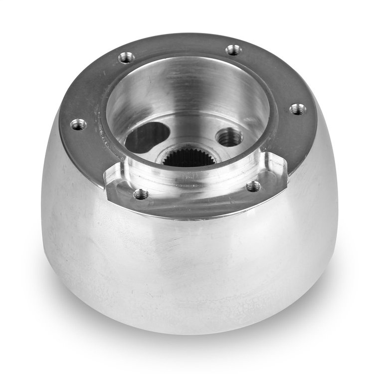 B-26466 Steering Wheel Hub Adapter, Fits w/Pre-00 GM, 6-Bolt, Vette 3 Spoke, Polished Billet Aluminum