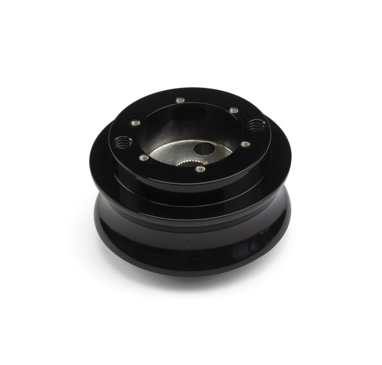 B-46123 Steering Wheel Hub Adapter, Fits w/Flaming River Column, Mark 40 Black Billet Aluminum