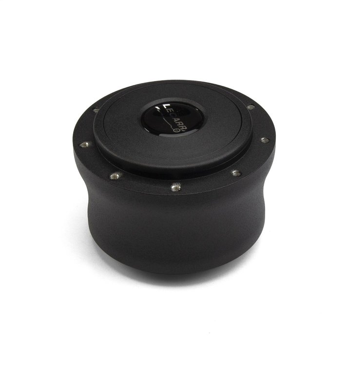 B-64401 Steering Wheel Hub Adapter, Fits w/67-94 GM, 9-Bolt, Black Billet Aluminum, w/Plastic Horn Button