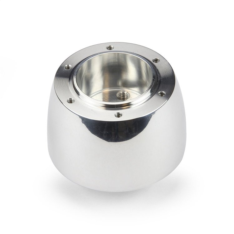 B-66523 Steering Wheel Hub Adapter, Fits w/Flaming River Column, 6-Bolt, Vette 2 Spoke, Polished Billet Aluminum