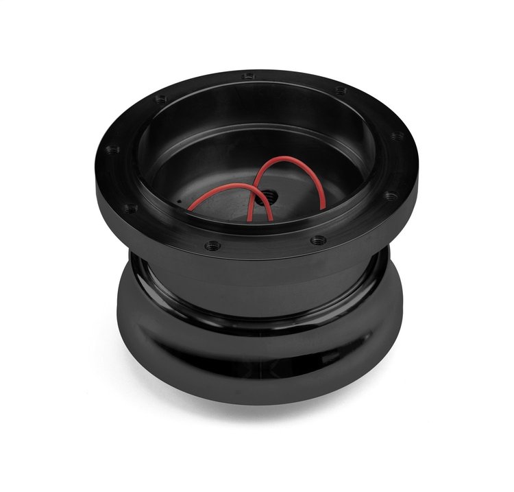 BA-12400 Steering Wheel Hub Adapter, Fits w/67-79 Ford Ranger/Bronco II, 9-Bolt Adjustable, Black Billet Aluminum