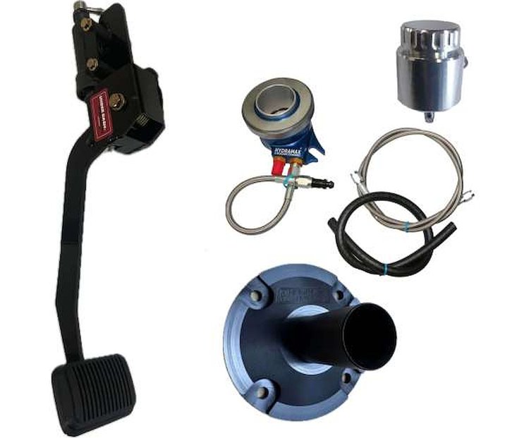 HMFO40033PB Underdash Hydraulic Clutch Conversion Kit, 69-70 Ford Mustang, 4-spd Toploader 1 1/16 in. Input shaft w/power brakes