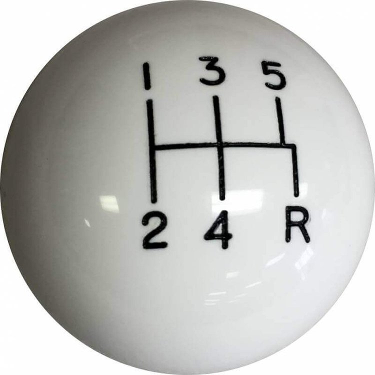 SKUN-10009K 5-Speed Shifter Ball, 2 in. Diameter, Fits 3/8 in.-16 & 3/8 in.-24 Handle, White