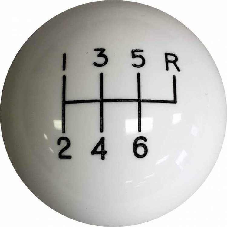 SKUN-10010K 6-Speed Shifter Ball, 2 in. Diameter, Fits 3/8 in.-16 & 3/8 in.-24 Handle, White
