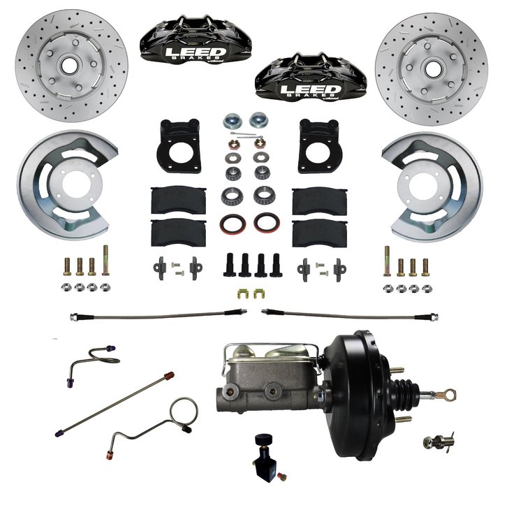 BFC0008-W405X Brake Conversion Kit, Power Front Kit w/Drilled Rotors & Black Powder Coated Calipers