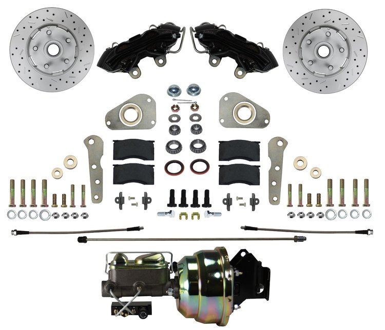 BFC0025-Y307X Brake Conversion Kit, Power Front Kit w/Drilled Rotors & Black Powder Coated Calipers