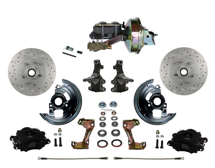 GM A/F/X-Body Front Disc Brake Conversion Kit w/2 in. Drop Spindles
