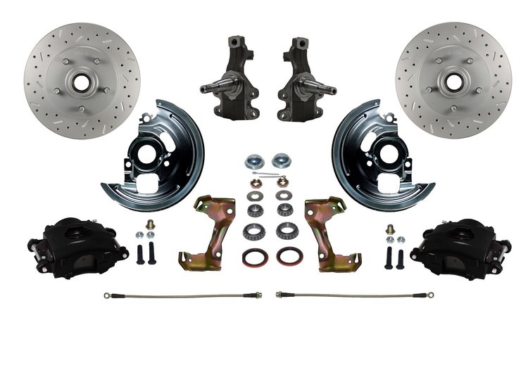 GM A/F/X-Body Front Disc Brake Conversion Kit w/2 in. Drop Spindles