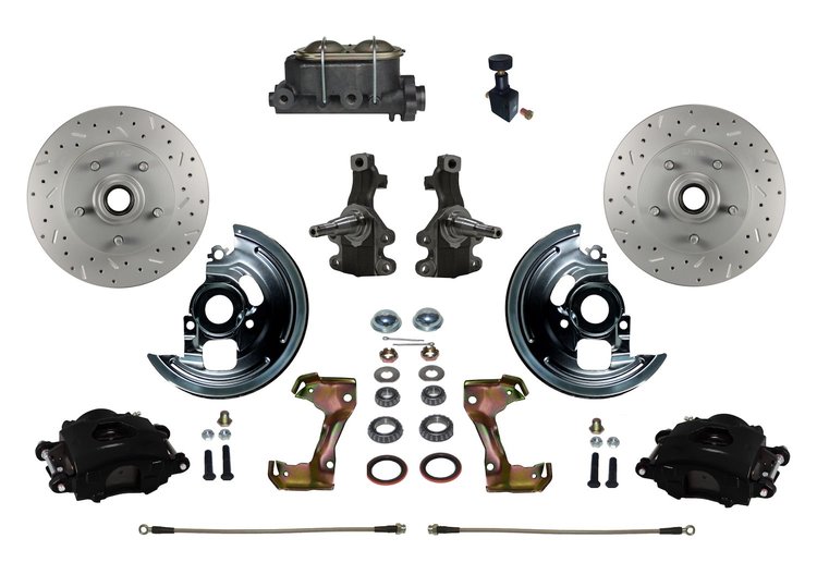Chevy II/Nova Front Disc Brake Conversion Kit w/2 in. Drop Spindles