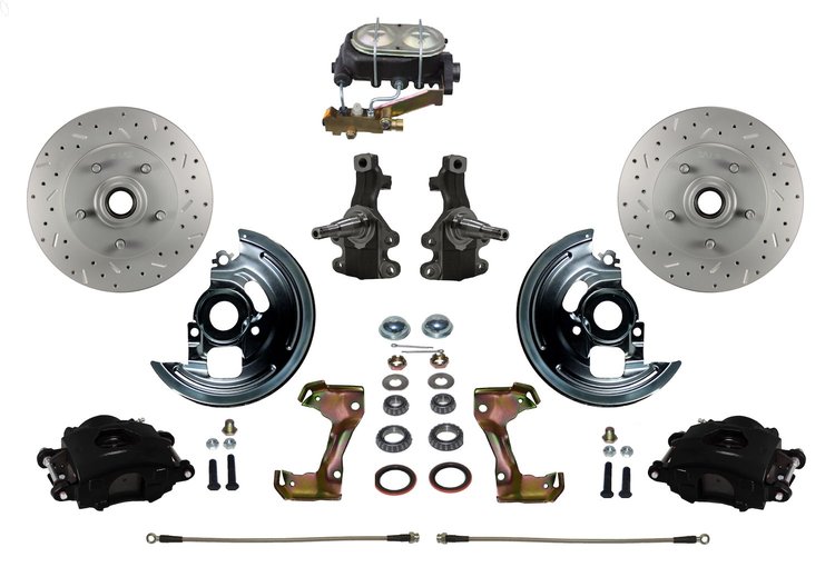 Chevy II/Nova Front Disc Brake Conversion Kit w/2 in. Drop Spindles