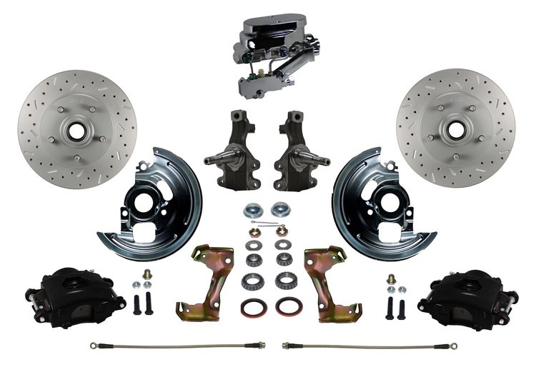 Chevy II/Nova Front Disc Brake Conversion Kit w/2 in. Drop Spindles