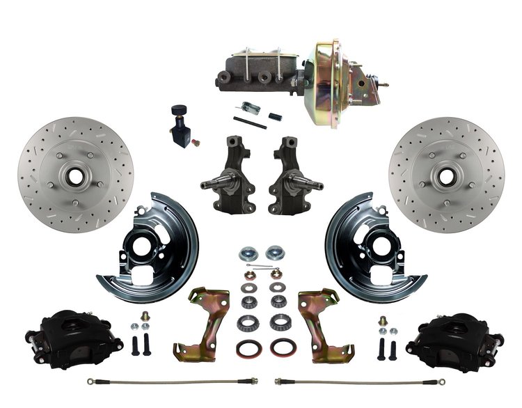 Chevy II/Nova Front Disc Brake Conversion Kit w/2 in. Drop Spindles