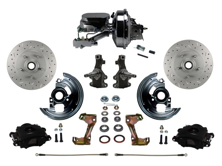 Chevy II/Nova Front Disc Brake Conversion Kit w/2 in. Drop Spindles