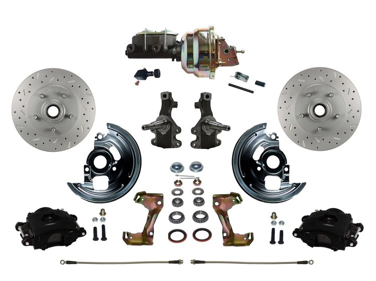 Chevy II/Nova Front Disc Brake Conversion Kit w/2 in. Drop Spindles
