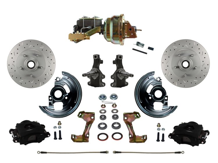 Chevy II/Nova Front Disc Brake Conversion Kit w/2 in. Drop Spindles