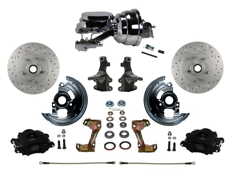 Chevy II/Nova Front Disc Brake Conversion Kit w/2 in. Drop Spindles