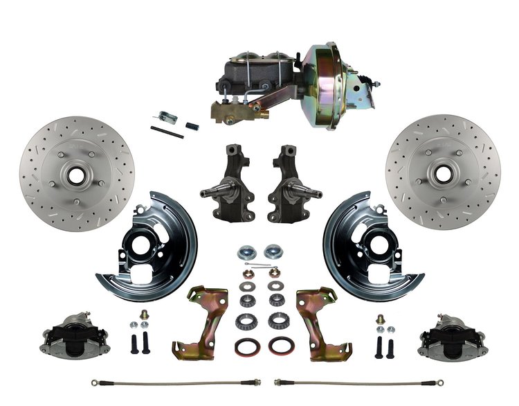 GM A/F/X-Body Front Disc Brake Conversion Kit w/2 in. Drop Spindles