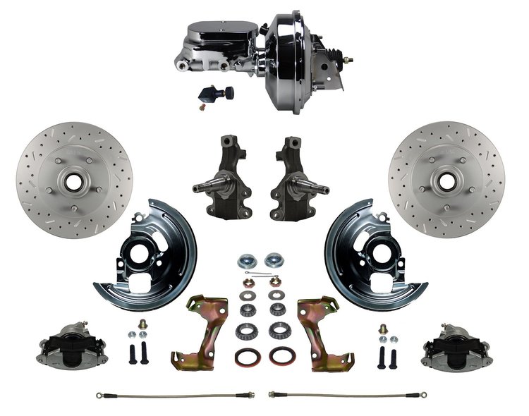 GM A/F/X-Body Front Disc Brake Conversion Kit w/2 in. Drop Spindles