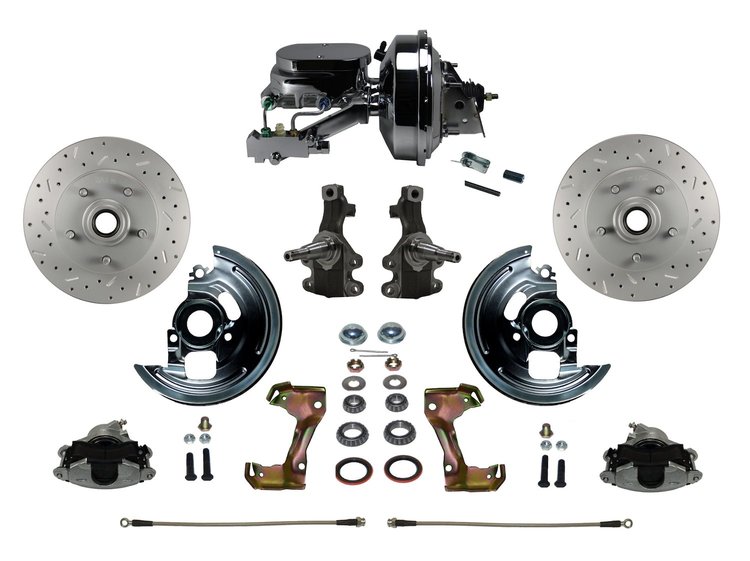GM A/F/X-Body Front Disc Brake Conversion Kit w/2 in. Drop Spindles