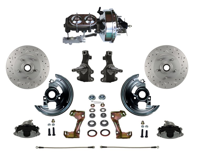 GM A/F/X-Body Front Disc Brake Conversion Kit w/2 in. Drop Spindles