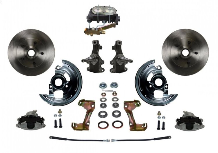 Chevy II/Nova Front Disc Brake Conversion Kit w/2 in. Drop Spindles
