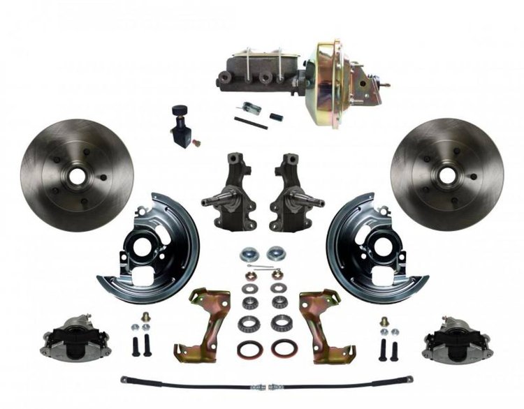 Chevy II/Nova Front Disc Brake Conversion Kit w/2 in. Drop Spindles