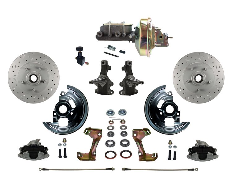 Chevy II/Nova Front Disc Brake Conversion Kit w/2 in. Drop Spindles