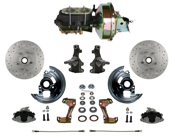 Chevy II/Nova Front Disc Brake Conversion Kit w/2 in. Drop Spindles