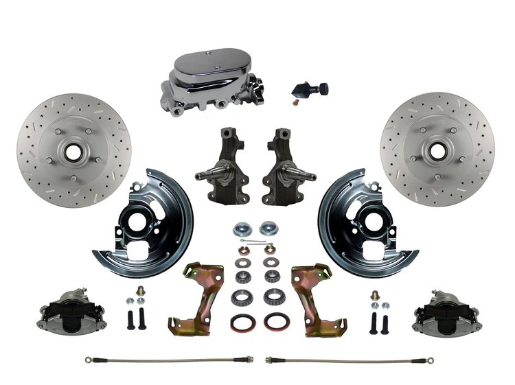 Chevy II/Nova Front Disc Brake Conversion Kit w/2 in. Drop Spindles