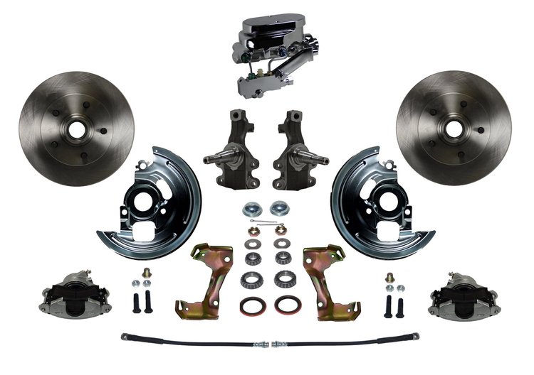 Chevy II/Nova Front Disc Brake Conversion Kit w/2 in. Drop Spindles