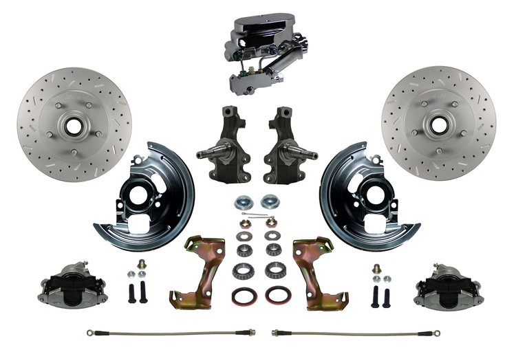 Chevy II/Nova Front Disc Brake Conversion Kit w/2 in. Drop Spindles