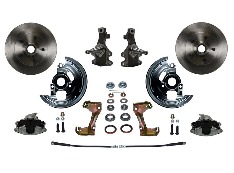 Chevy II/Nova Front Disc Brake Conversion Kit w/2 in. Drop Spindles