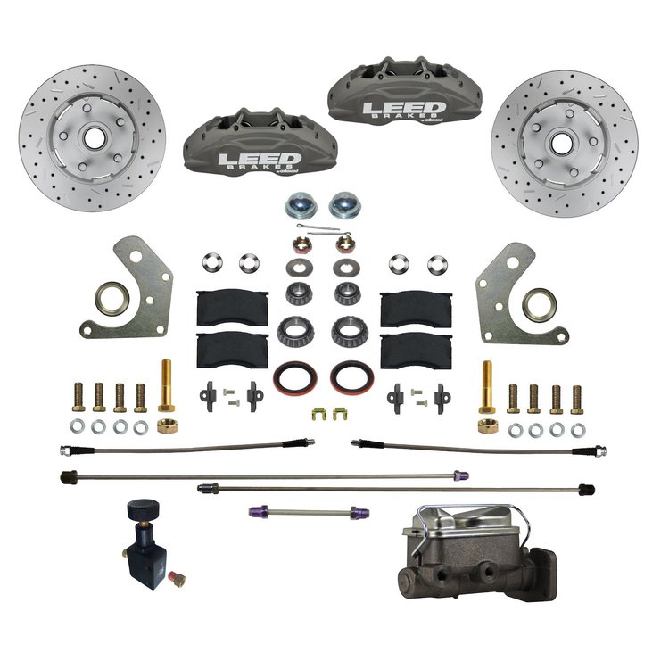 FC2006-C05X MaxGrip Lite 4-Piston Manual Front Brake Conversion Kit w/Drilled Rotors, Adj. Proportion Valve, Anodized Calipers